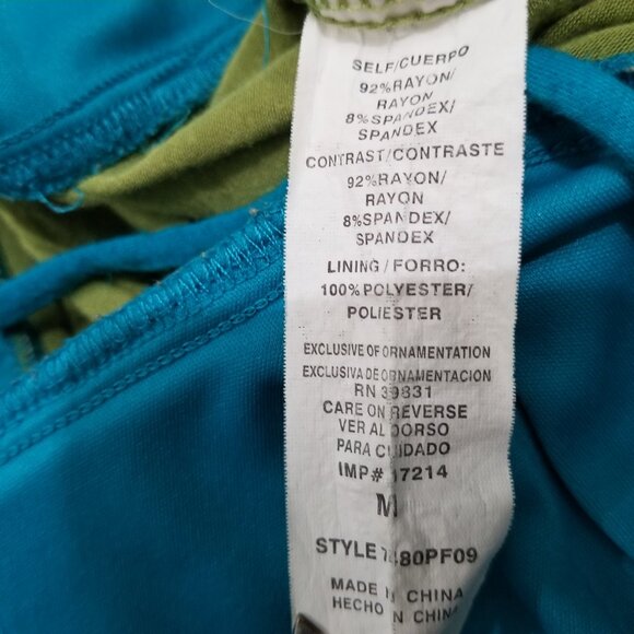 XOXO Maxi Long Dress in multi-colors (blue, green, black), size M - Picture 10 of 13